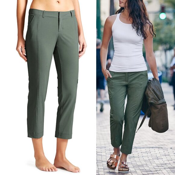 Athleta Palisade Ankle Pant Jasper Olive Green Size 6 Athleisure Casual Outdoor - Picture 1 of 15